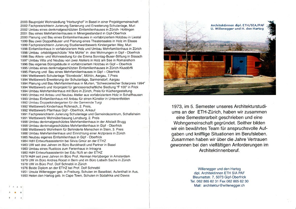 Broschüre Frau am Bau 2003