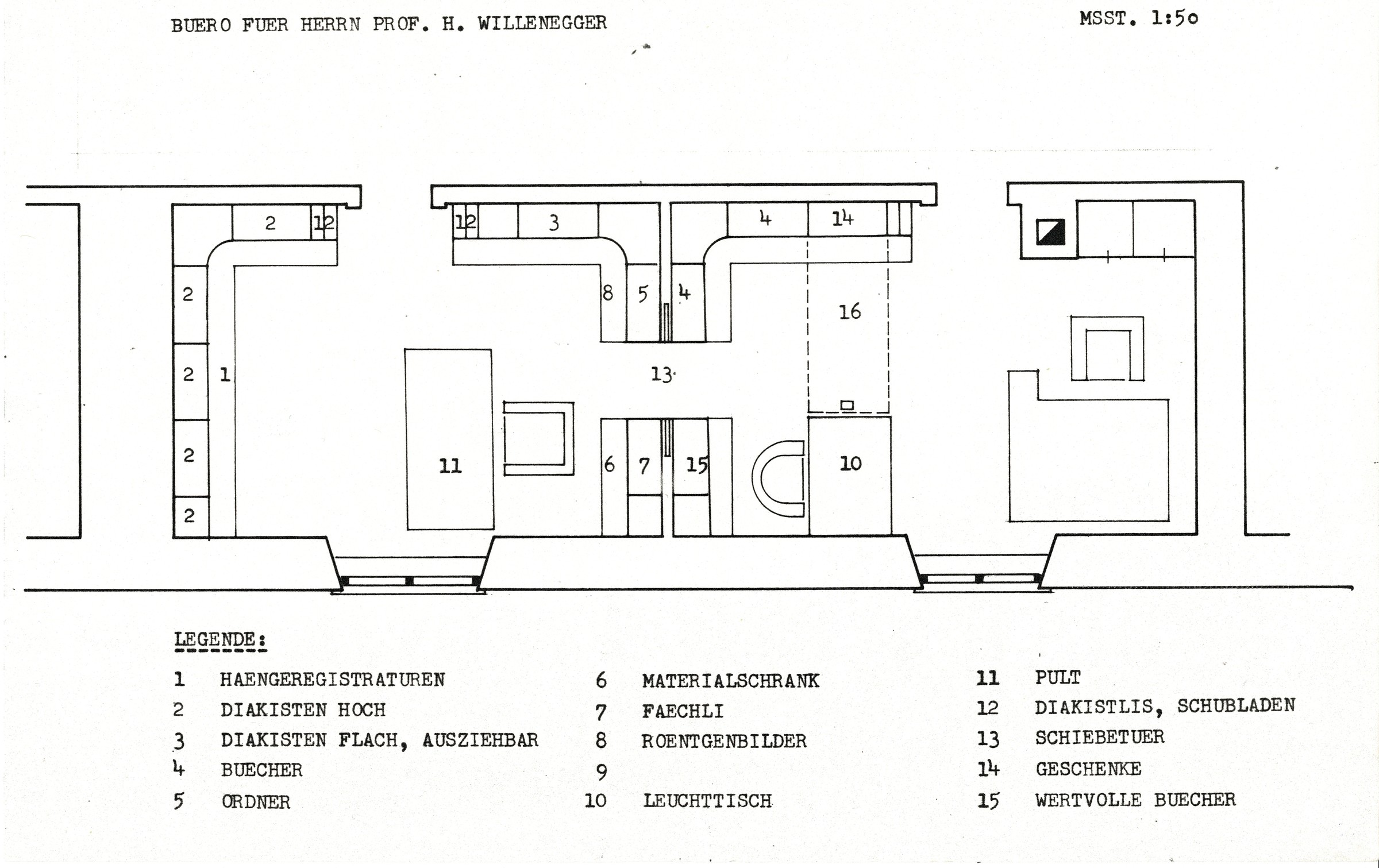 Büro für Prof. Hans Otto Willenegger