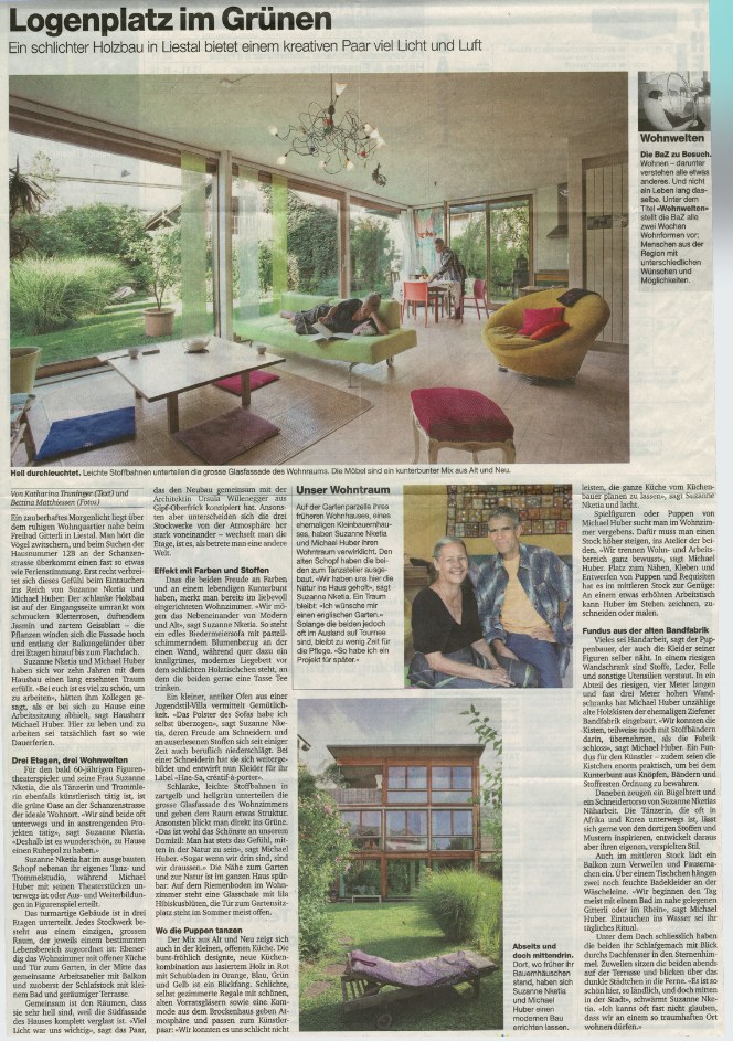 Artikel Basler Zeitung Logenplatz im Grünen 2012