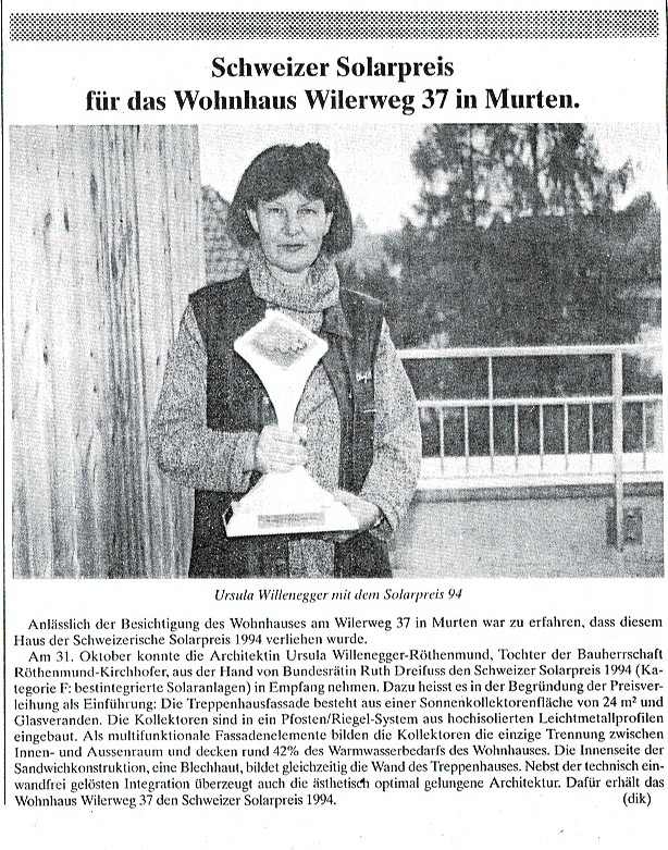 Schweizer Solarpreis 1994