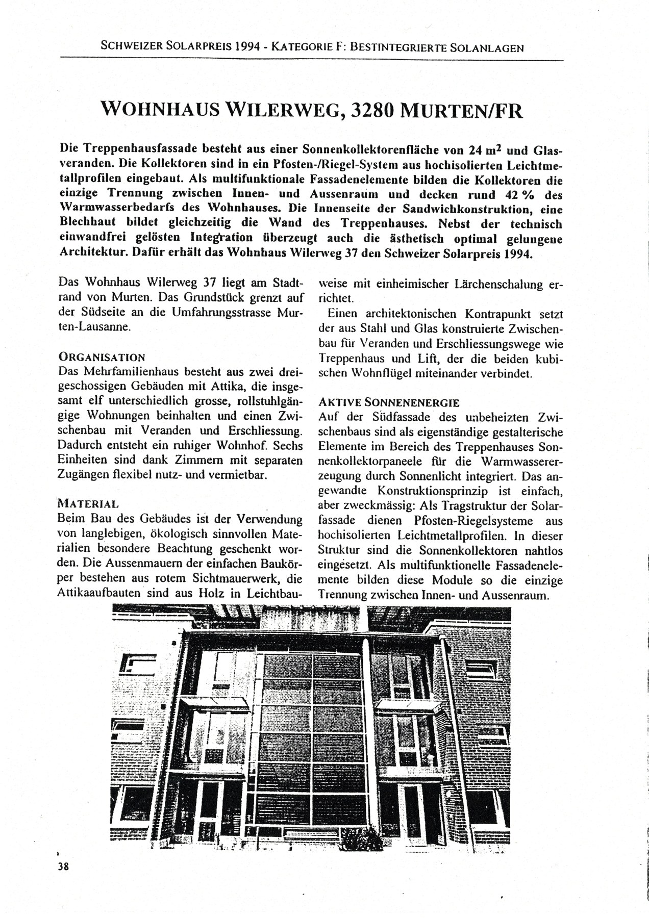 Schweizer Solarpreis 1994