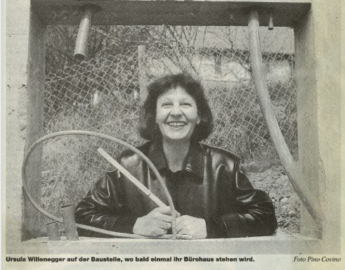 Ursula Willenegger auf der Baustelle
